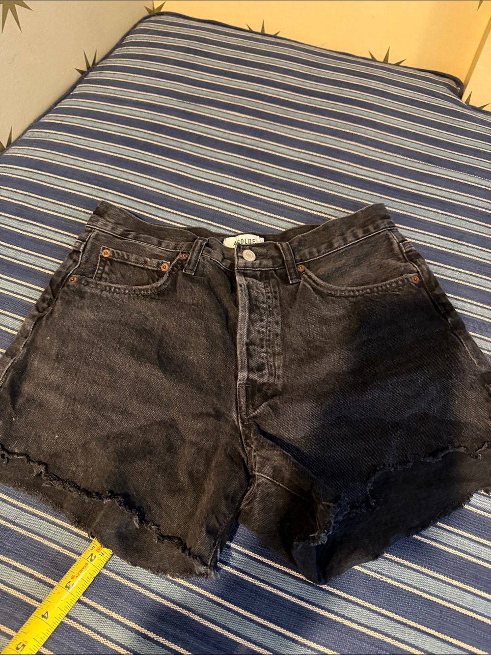 Agolde High-Waist Black Denim Cutoff Shorts - Women